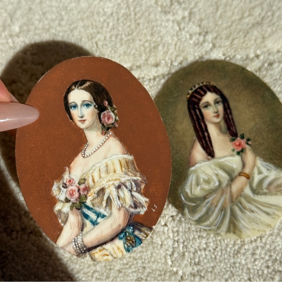 Hand Painted Antique French Portraits - Picture 2 of 4